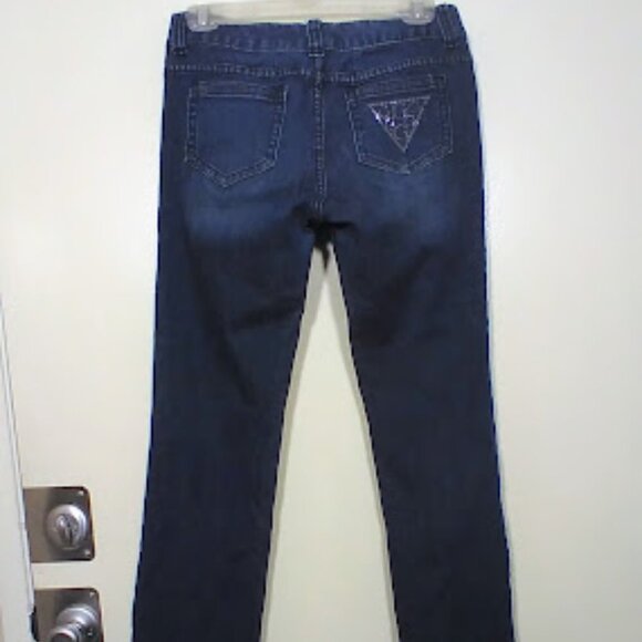 Guess Women's Distressed Straight Leg Jeans Size 29- Blue - Picture 4 of 13